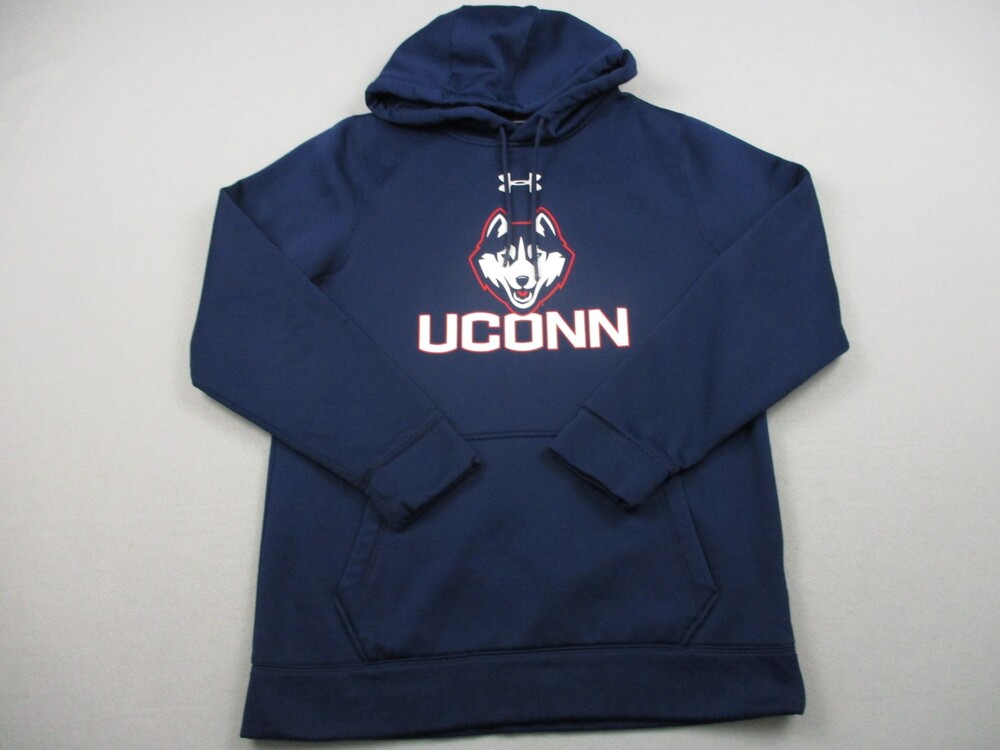 UConn Huskies Hoodie Men Small Blue Under Armour Sweatshirt Pullover NCAA S